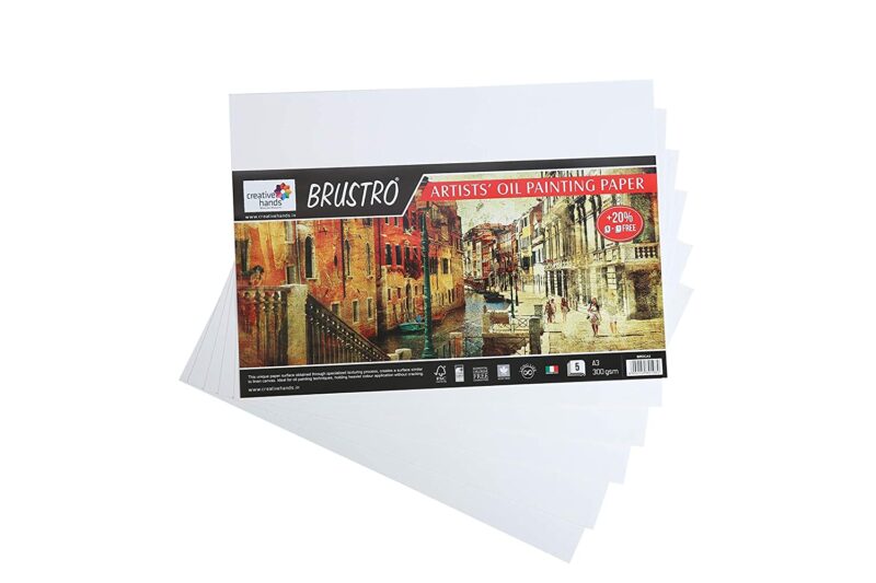 Brustro Artists' Oil Painting Paper 300 GSM A3 (Pack of 5 + 1 Free Sheet) - Image 2