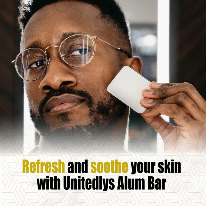 Unitedlys Alum Stone Bar 100g with Travel Case| Natural Fitkari Stone for Skin Tightening & Water Purification | Crystal White Alum Bar for Underarms & Shaving | Gentle & Effective Phitkari Stone Bar - Image 4