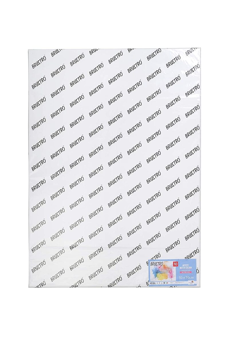 Brustro Artists' Watercolour paper 25% cotton HP 300 Gsm 50 x 70 cm (10 Sheets) - Image 4