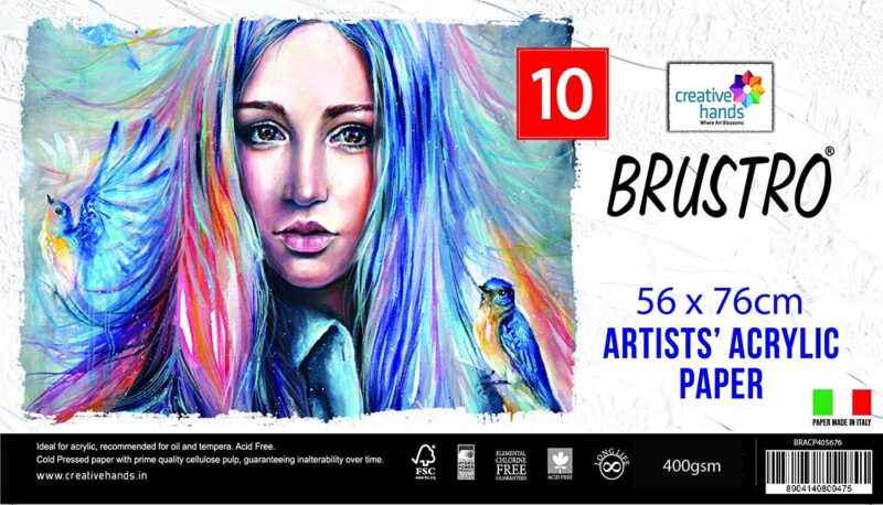 Brustro Artists' Acrylic Paper 400 Gsm 56 x 76 cm (10 Sheets) - Image 3