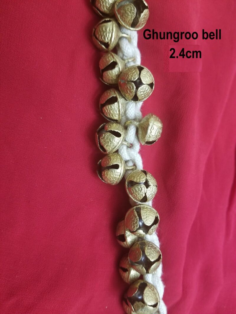 SKSM METALS® GHUNGROO WHITE COTTON STRING( (100+100), Brass) (2.4cm, Brass) - Image 2