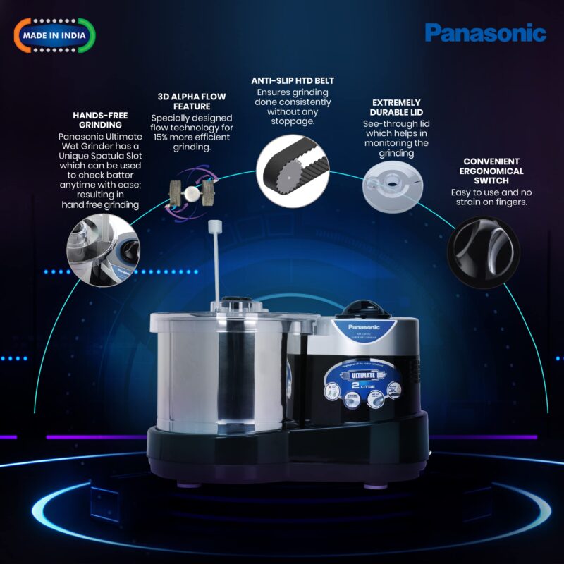 Panasonic Plastic Mk-Gw200 Super Wet Grinder (Black) - Image 5