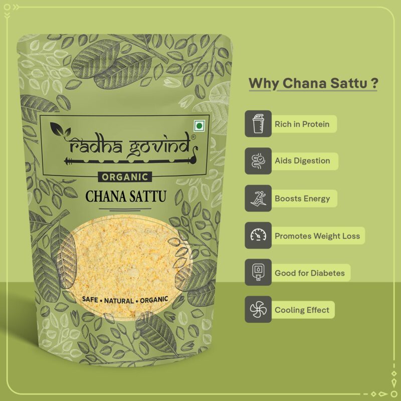 Radha Govind Organic Chana Sattu Powder | Fiber-Rich Sattu 1Kg - Image 9