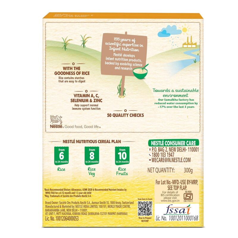 NESTUM Baby Cereal – From 6 to 12 months, Rice, 300g - Image 2