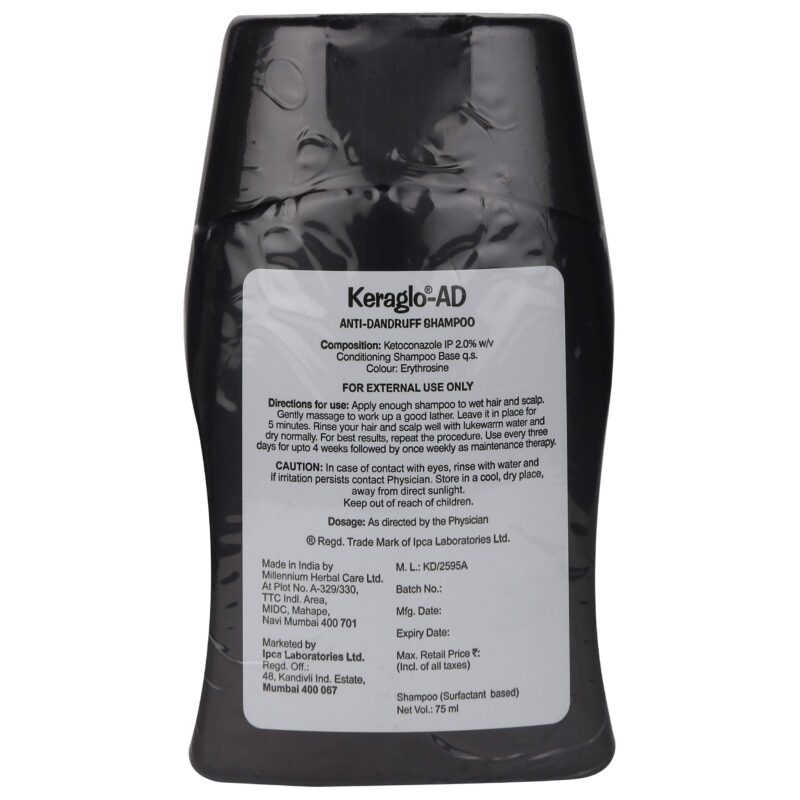 Keraglo-AD - Bottle of 75ml Anti-Dandruff Shampoo with Ketoconazole - Image 6