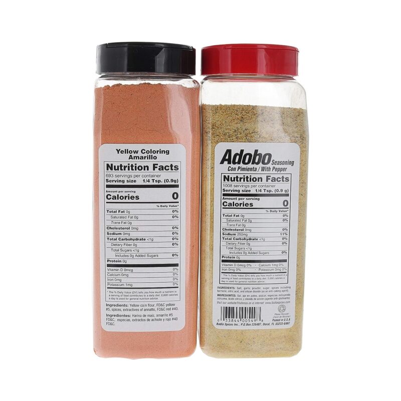 Badia Adobo with Pepper and Yellow Coloring Seasoning Bundle (Set of 2) - Seasonings for Chicken, Spanish Dishes, and More - Comes with a Premium Penguin Recipe Card - Image 2