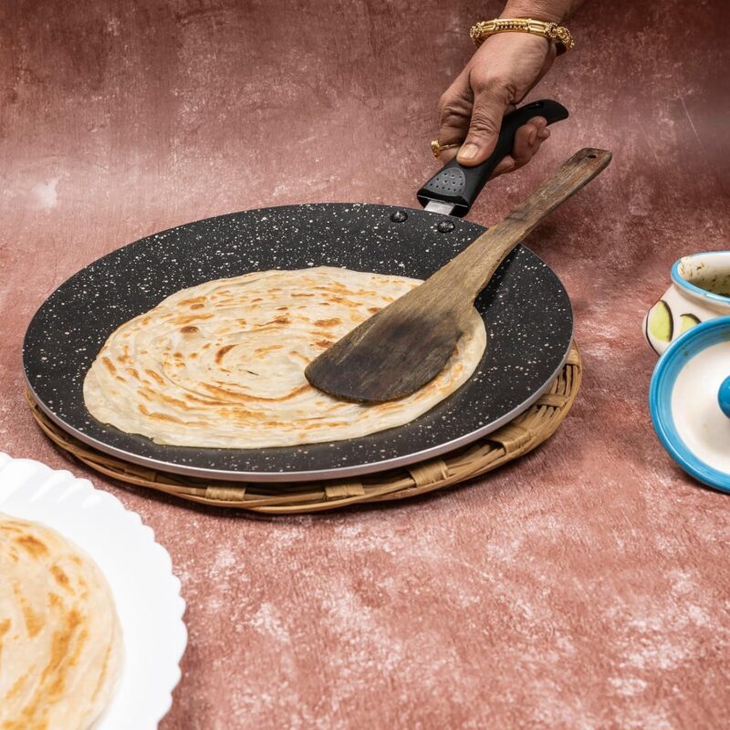 Senora Hammerton Coated Nonstick Concave Tawa 280 MM I PFOA Free I Induction Bottom I 100% Pure & Toxin-Free I Food Grade Surface I Gas Stove Compatible - Image 7