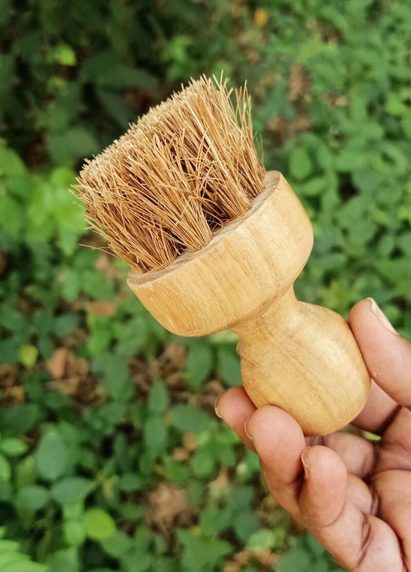 Palmera Natural Coir Tawa Brush for Spreading Oil on Dosa Tawa, Iron Tawa, Roti Tawa & Low Oil Frying on Pans (Fully Natural Food Grade Vaarnished Wood, 9X6X6 cm) (Pack of 1) - Image 3