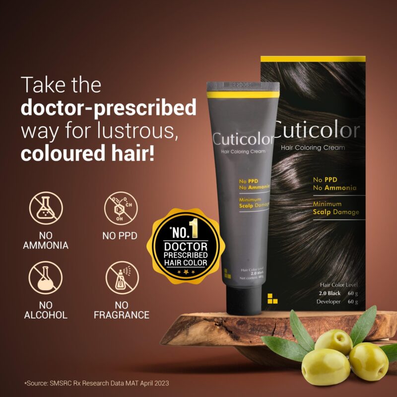 Cuticolor Permanent Hair Color Cream|#1 Dr prescribed|Suitable for Sensitive Skin|Eco Mechanism for Preserving Scalp Health|No Ammonia|No PPD|Enriched with Portulaca & Boseivela Extracts (Dark Brown, 60g (Pack Of 1)) - Image 6