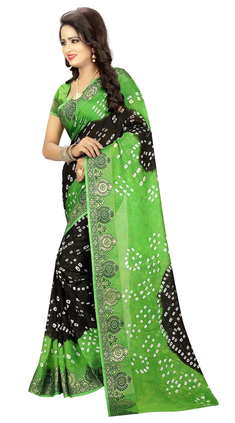 Concepta Women's Silk Bandhani Saree (Firozi_Free Size) - Image 7