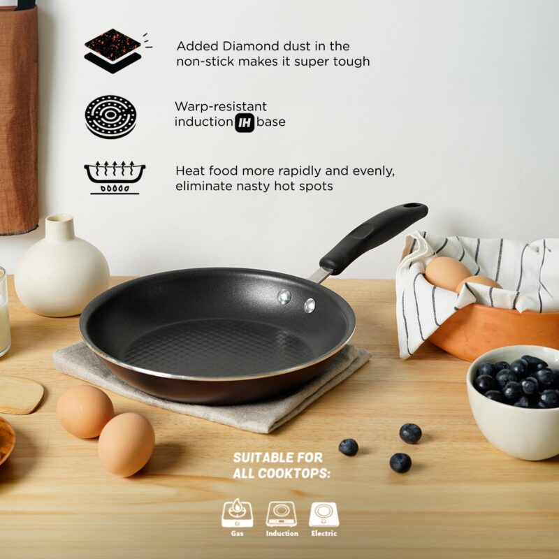 Meyer Merlot Aluminium Non-Stick Frypan | Frying Pan | Omlette pan | Fry pan with Stick Handle | Small Pan | Egg Pan | Gas and Induction Compatible| 100% Toxic Free, 20cm/ 0.96 Liters (Purple) - Image 8