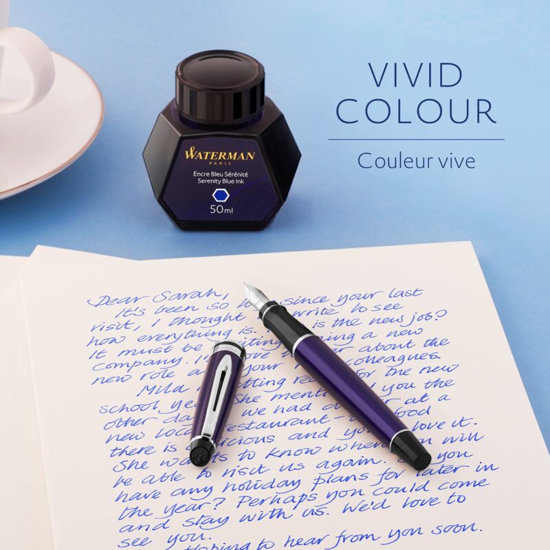 Waterman 50 ml Bottled Liquid Fountain Pen Ink, Serenity Blue (S0110720) - Image 8