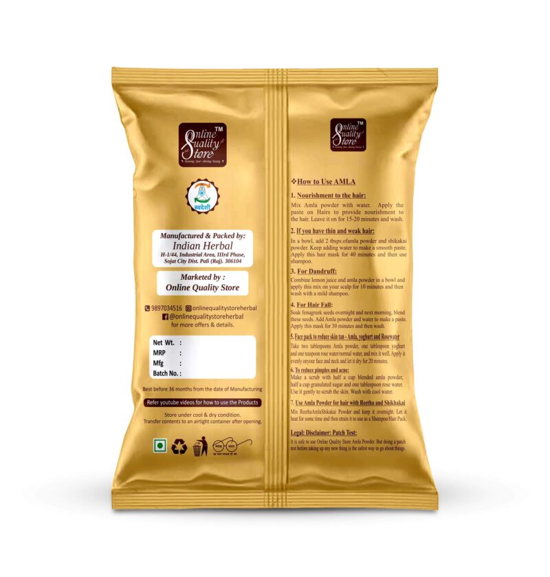 Online Quality Store Amla Reetha Shikakai, Bhringraj And Hibiscus Powder For Hair (Pack Of 5 Count, 50G Each, Total 250G Pack), All - Image 8
