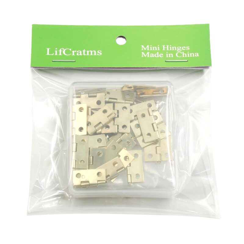 LifCratms 30 Pcs Mini Hinges, Butt Retro Miniature Hardware Small Brass Hinges for Crafts Wooden Box Jewelry Chest Cabinet DIY Accessories - 18 x 15 mm - Image 3