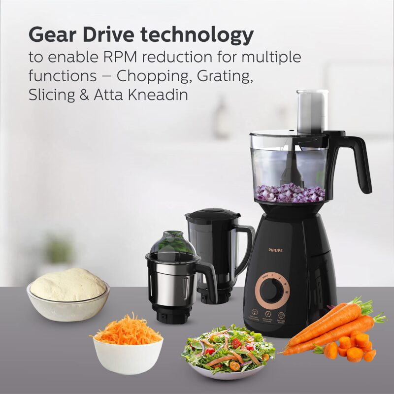 PHILIPS Mixer Grinder + Food Processor, 3-in-1 750 Watt (Mixer Grinder for home + Juicer + Food Processor) 4 Jar, (HL7707/01) - Image 6