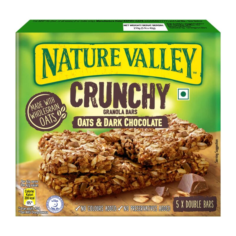 Nature Valley Crunchy Granola Bars - Oats & Dark Chocolate, 210g (10 Bars-PACK OF 5)