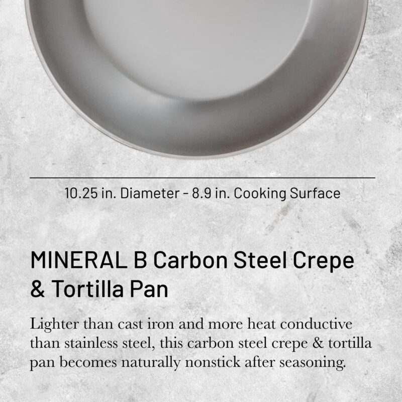 Mineral B Round Carbon Steel Crepe/Tortilla Pan 10.25-Inch - Image 9