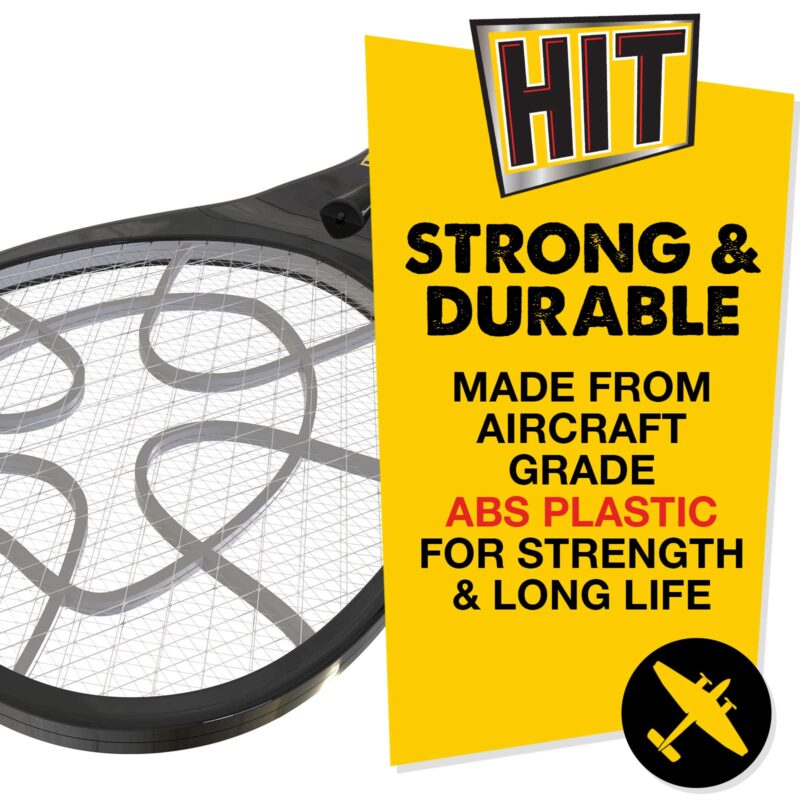 Hit Anti Mosquito Racquet (Black) & Mosquito and Fly Killer Spray Lime Fresh Fragrance 400 Milliliter - Image 2