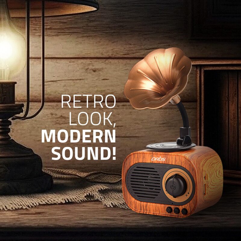 Artis BT12 Classic Retro Wireless BT Speaker with FM/USB/AUX in & Hands Free Calling (5W RMS Output) - Image 3