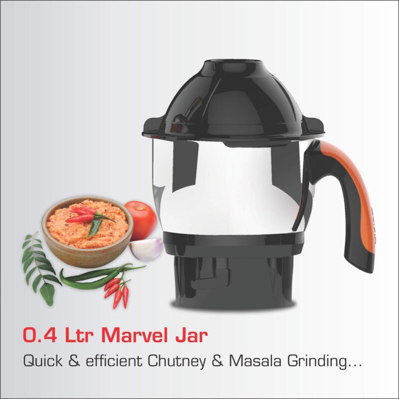 Vidiem Mixer Grinder 577 A Vector SS (Black) | 750-watt mixer grinder 3 Leakproof Jars with self-lock for wet & dry spices, chutneys & curries | 5 Years Warranty - Image 2