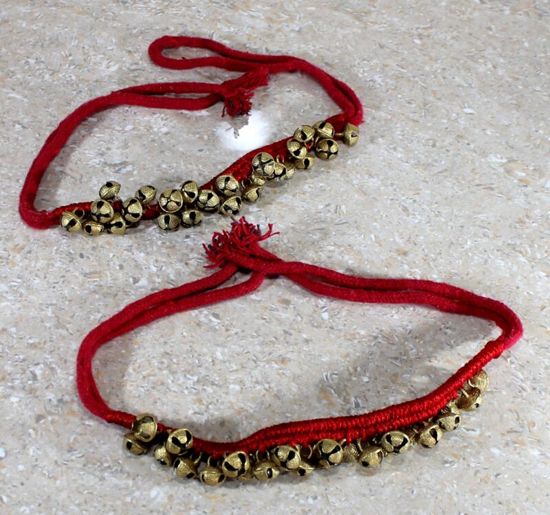 eSplanade Dance Ghungroo (25 + 25) Ghungroo Cotton String | Bell, Ghungru 1 Line Red Pad, Red Pad Ghungroo 1 Line | Paijania | Pazeb | Kathak Indian Classical Dance - Image 3