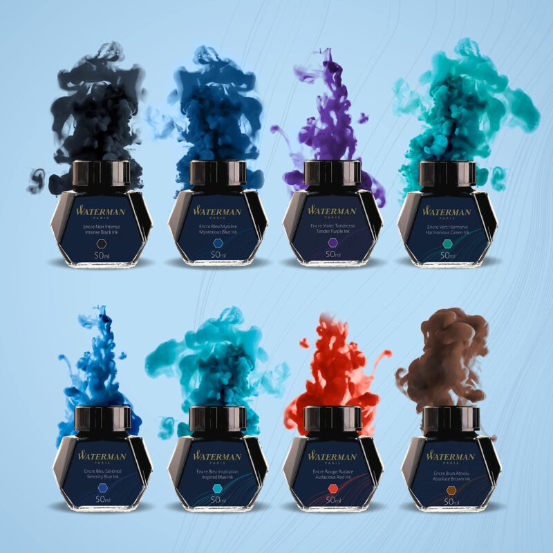 Waterman 50 ml Bottled Liquid Fountain Pen Ink, Serenity Blue (S0110720) - Image 6