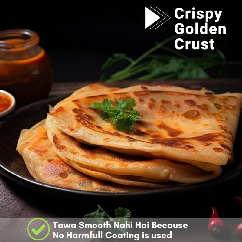 GEMMA Cast Iron Roti Tawa with Silicone Grip (Black Handle Roti Tawa) - Image 3