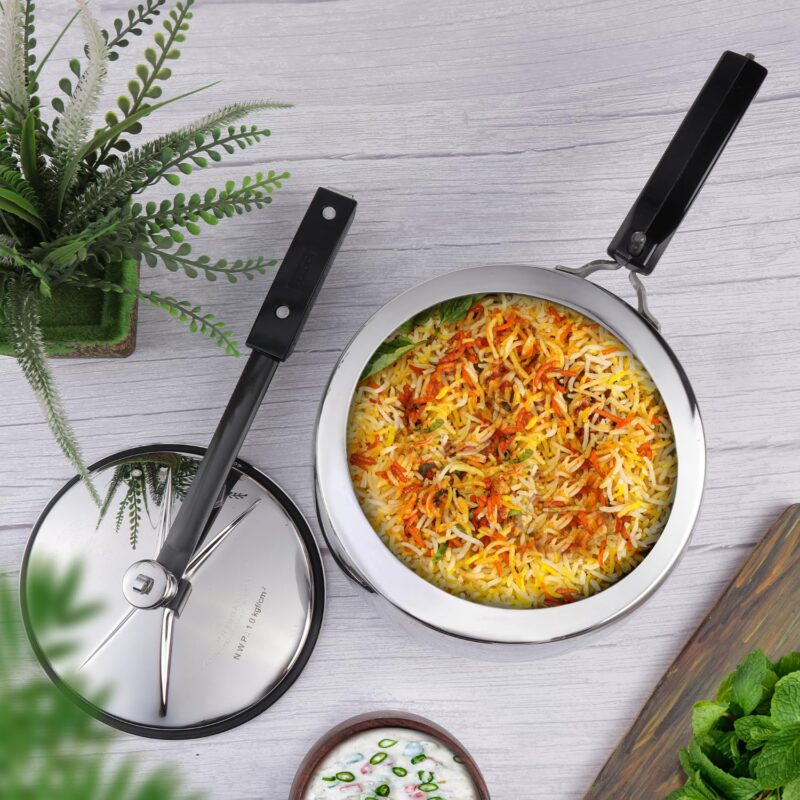 Vinod Europa Stainless Steel Inner Lid Pressure Cooker - 3 Litre | Handi Shape | Sandwich Bottom Cooker | Induction and Gas Base | ISI and CE certified - 2 Years Warranty - Image 9