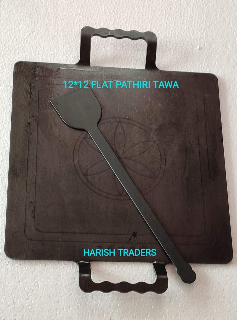 HARISH - Pure Iron Made, Flat Model, Double Handle - Iron TAWA, DOSA, ROTI TAWA, Black Grey Color - Square - 12 INCH * 12 INCH - Image 4