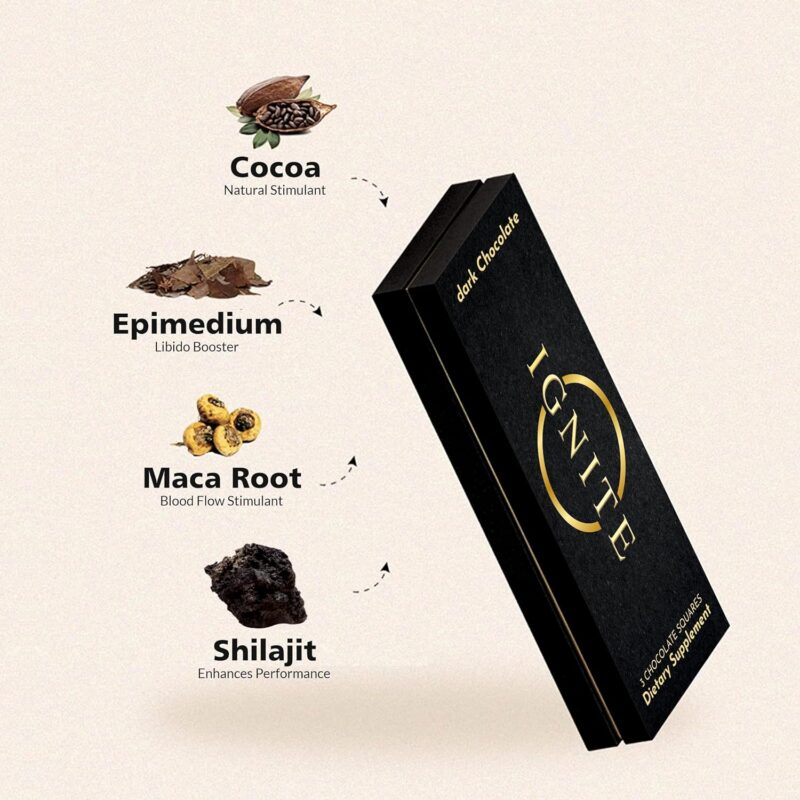 Ignite Chocolate Bars (1 Box) | Dark Chocolate Bar |  Vegetarian, Gluten-Free for Men & Women - Image 2