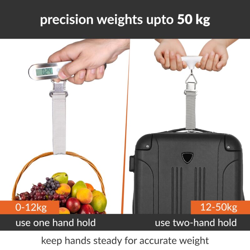 Destinio Metal Luggage Weighing Scale for Flights,Travel, Home, Shop, Gas Cylinder; Portable with 50 kg weight capacity, Hanging Weight Machine for Bags and Baggage (Steel_Destinio-Scale) - Image 2