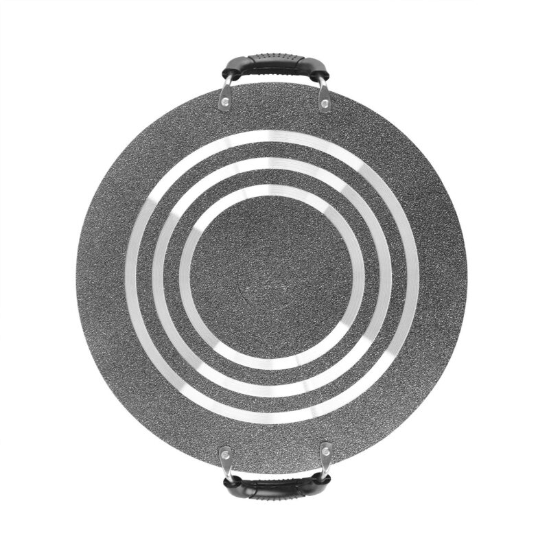 Cello Aluminium Non-Stick Patri Tawa Round, 30cm, Black and Grey | Induction base Flat Tawa | Dosa Tawa, Roti, Paratha, Chapati Tawa - Image 3