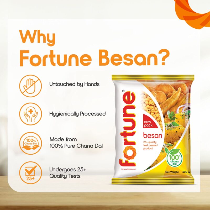 Fortune Chana Besan, 100% Chana Dal 100% Taste, 500 g - Image 5