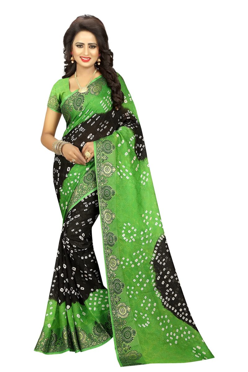Concepta Women's Silk Bandhani Saree (Firozi_Free Size) - Image 2