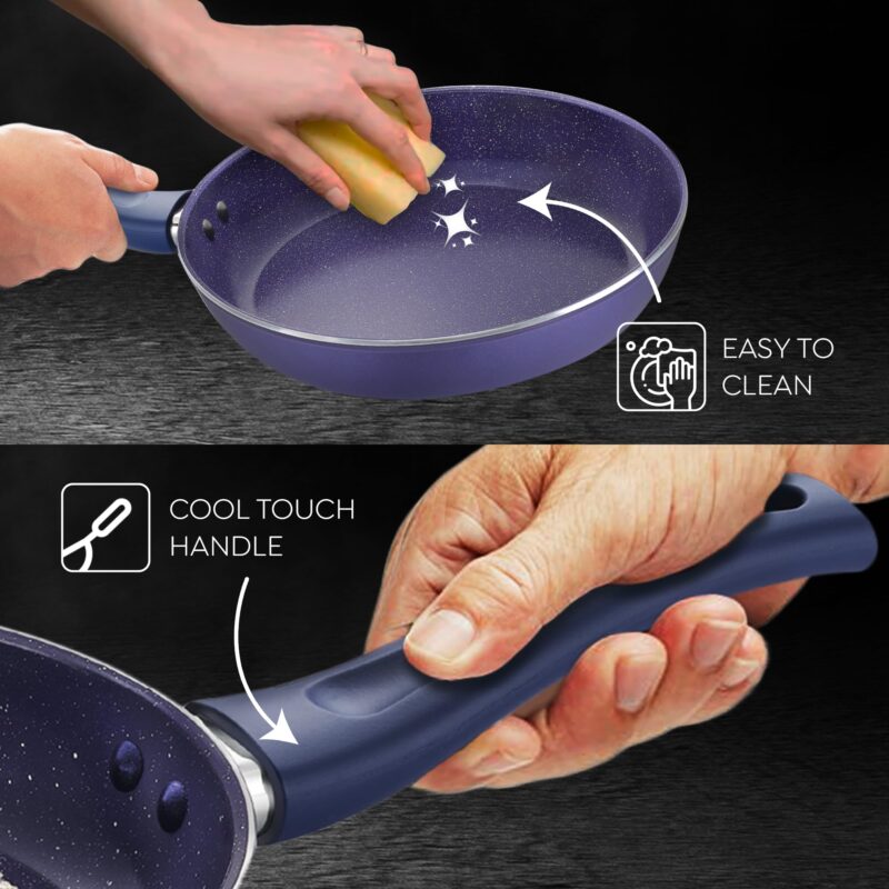 Prestige Ceraglide Ceramic Coated 24 cm Non-Stick Fry Pan | Consumes Less Oil | Preferred for High Heating & Even Heating | Stain-Resistant | Gas & Induction Compatible - Image 3