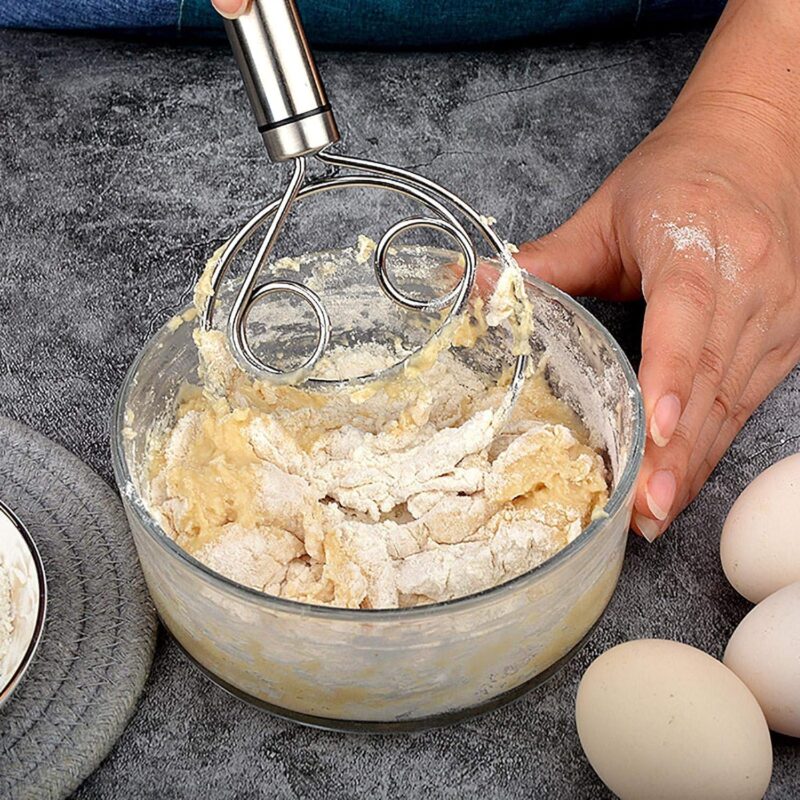 Prostuff.in® Multifunctional Effortless Stainless Steel Dough Mixer with Hanging Hole Durable Time-Saving Mixing Stick Baking Tools Egg Beater for Home Kitchen Baking Accessories 1 Pcs - Image 8