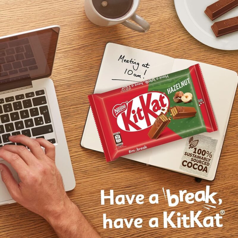 24x Nestle Kitkat Four Finger Wafer With Crunchy Hazelnut Covered In Creme Milk Chocolate Coating Infused With The Rich Flavor Of Roasted Hazelnuts(41.5gm x 24) Celebrations Box - Image 9