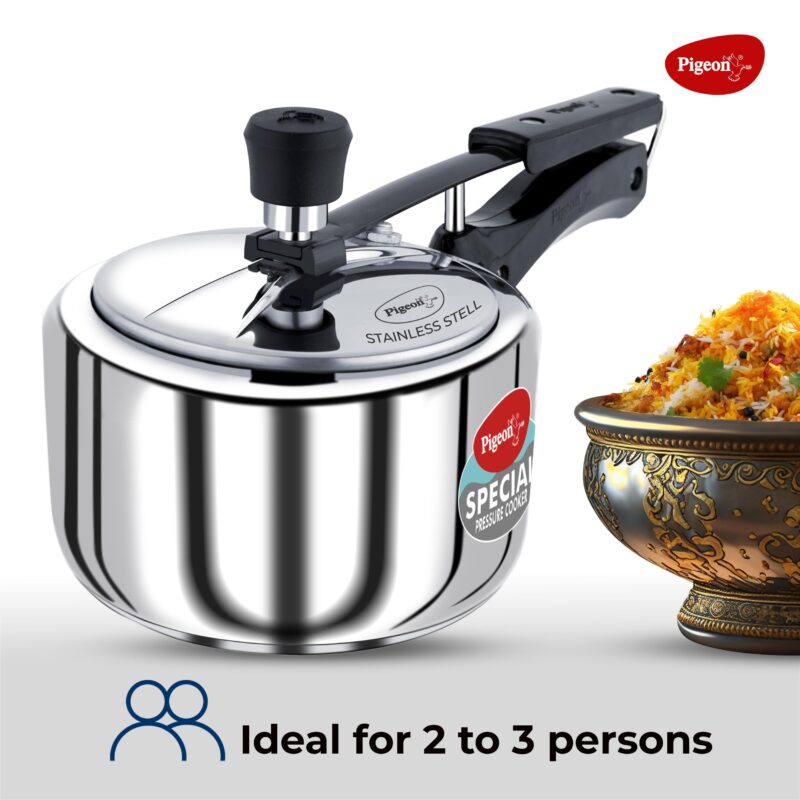 Pigeon by Stovekraft 2 Litre Special Stainless Steel Inner Lid Induction Base Pressure Cooker (Silver) BIS Certified - Image 6