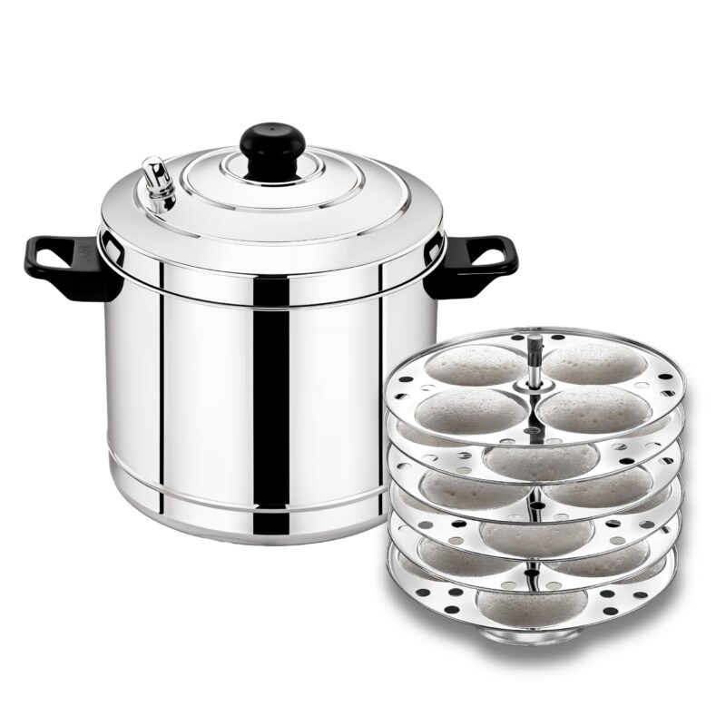 Thangam Stainless Steel Idli Maker Non Stick Idly Cooker/Steamer, Silver (Silver(6 Plates)) - Image 8