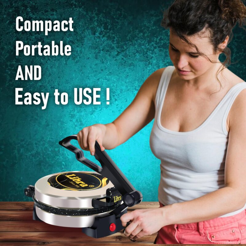 Libra Multipurpose Roti Maker electric automatic | chapati maker electric automatic | roti maker machine with 950 Watts for making Roti/Chapati/Parathas - Stainless Steel - Image 4