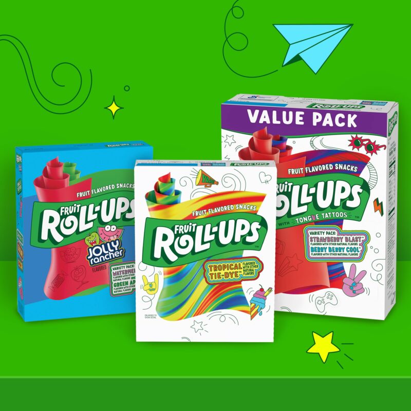Betty Crocker Fruit Roll-Ups Tropical Tie-Dye Snacks, 141g - Image 4
