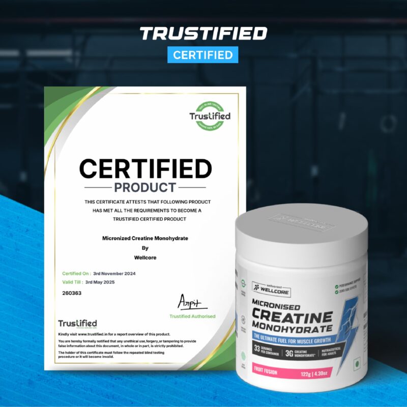 Wellcore - Pure Micronised Creatine Monohydrate (Fruit Fusion, 33 Servings) | Rapid Absorption | Enhanced Muscle strength & Power, Powder - Image 7