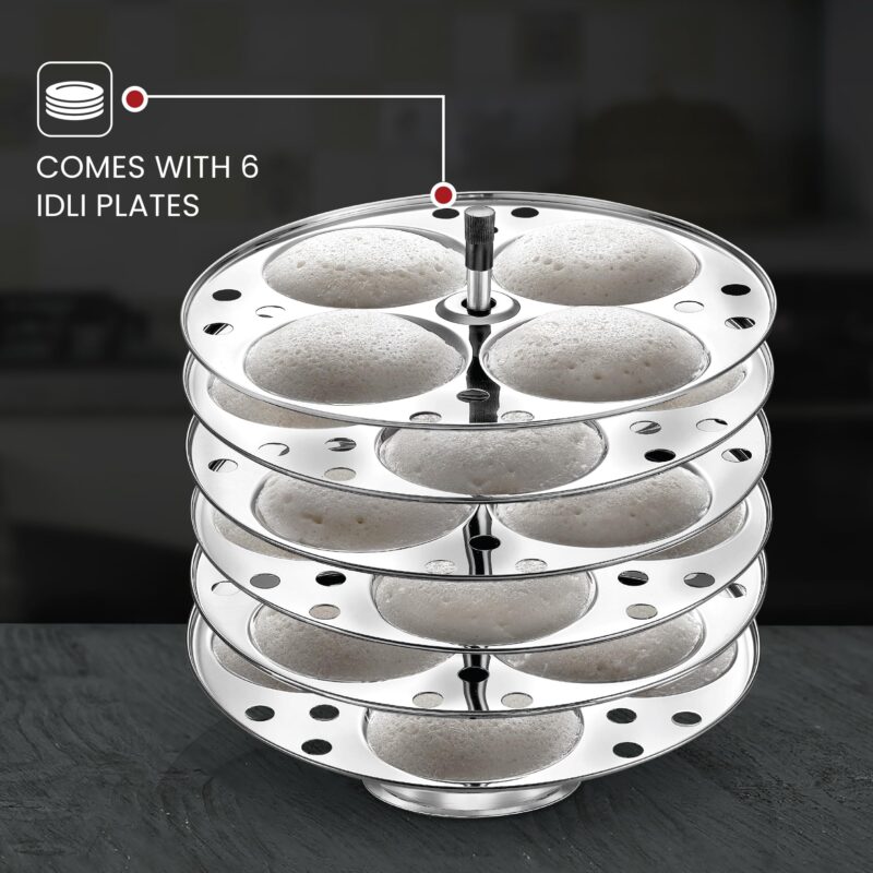 Judge by Prestige Stainless Steel Idli Cooker with 6 Plates,1.5 Liters - Image 5