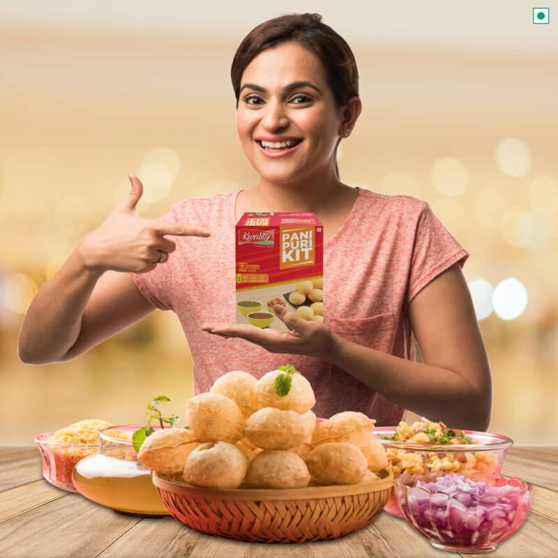 Kwality Pani Puri kit 43 pcs with 2 Different Flavours Sweet and Spicy Pani Powder 150g [Pack 2] - Image 6