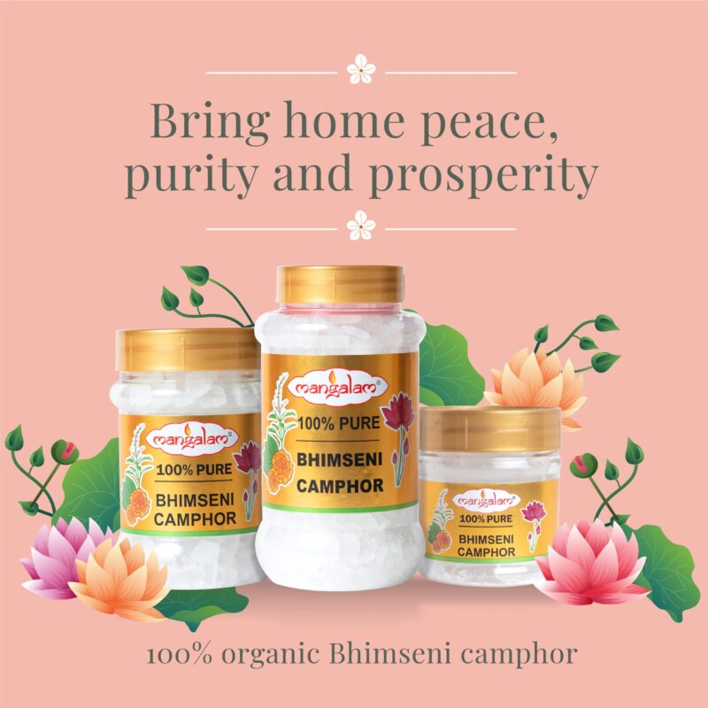 MANGALAM Bhimseni (Rose) Camphor 100g Jar - Pack of 1 | 100% Pure | for Puja, Aromatherapy & Air Freshener | Sweet Fragrance - Image 5