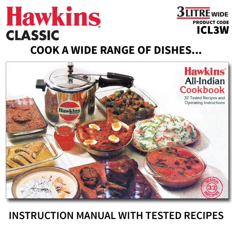 Hawkins Classic 3 Litre Inner Lid Aluminium Pressure Cooker, Induction Cooker, Wide Design Pan Cooker, Best Cooker, Silver (Icl3W), 3 Liter - Image 5