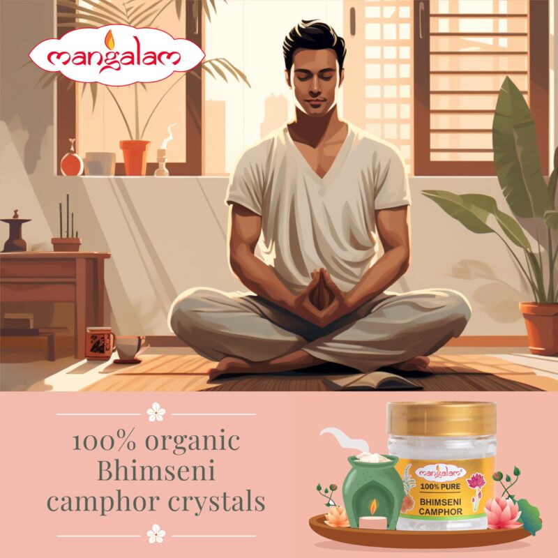MANGALAM Bhimseni (Original)Chunk Camphor 50G Jar - Pack Of 1 | 100% Organic | For Puja, Aromatherapy & Air Freshener | Sweet Fragrance - Image 2
