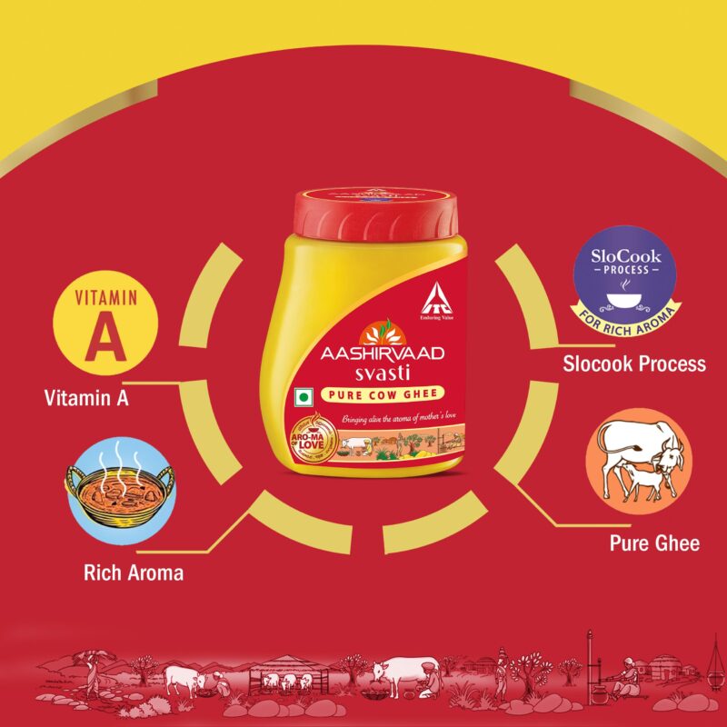 Aashirvaad Svasti Pure Cow Ghee - Desi Ghee with Rich Aroma - 500mL - Image 4