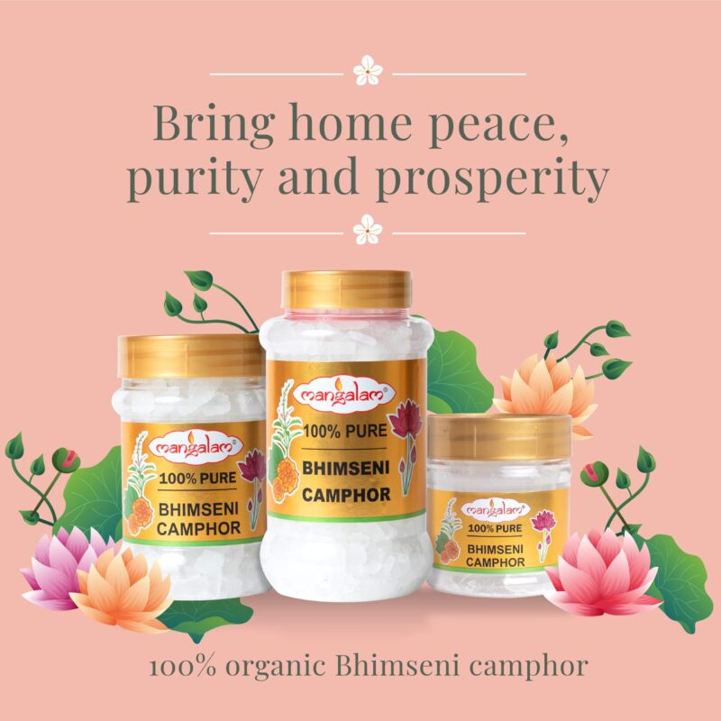 MANGALAM Bhimseni (Original)Chunk Camphor 50G Jar - Pack Of 1 | 100% Organic | For Puja, Aromatherapy & Air Freshener | Sweet Fragrance - Image 7