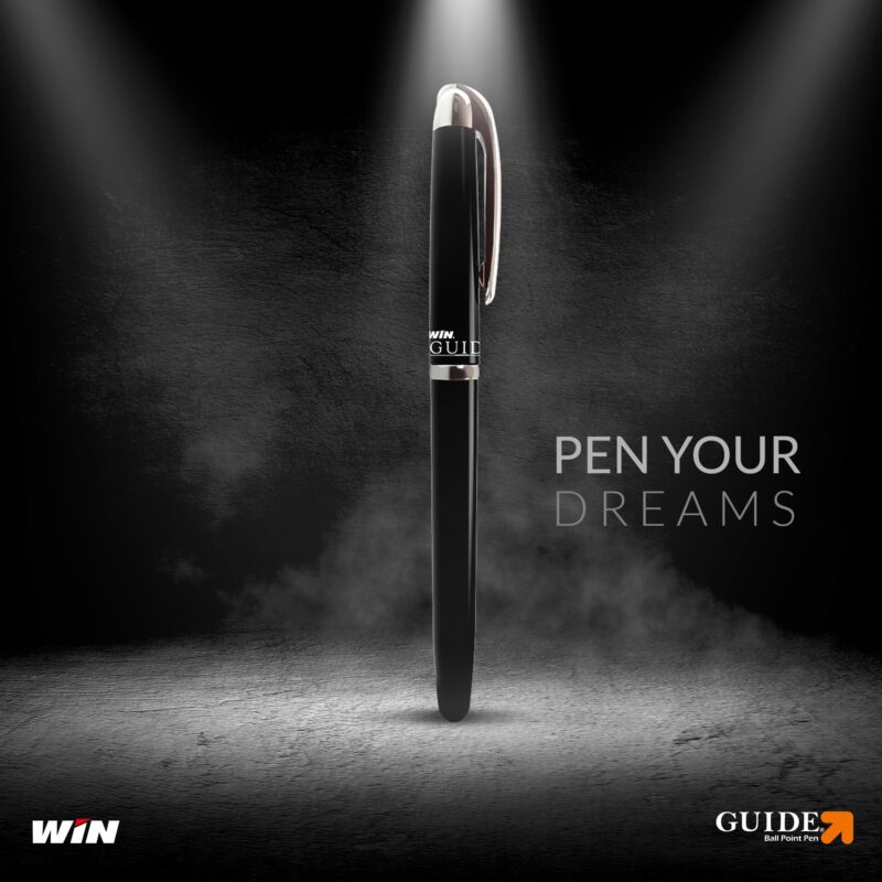 Win Guide Ball Pens | 50 Black Ink Pens | Premium Stylish Pens Set | 0.6 mm Sharp Tip | Lightweight Multicoloured Body available in 6 Colours |School and Office or Corporate Gifting | Pens for Writing - Image 3